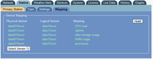 Sensor mapping