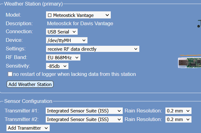 Meteostick with two IIS