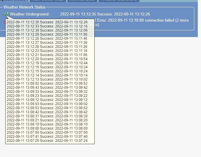 Wunderground attempt log