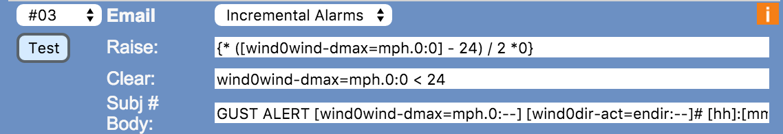 Meteobridge wind event trigger